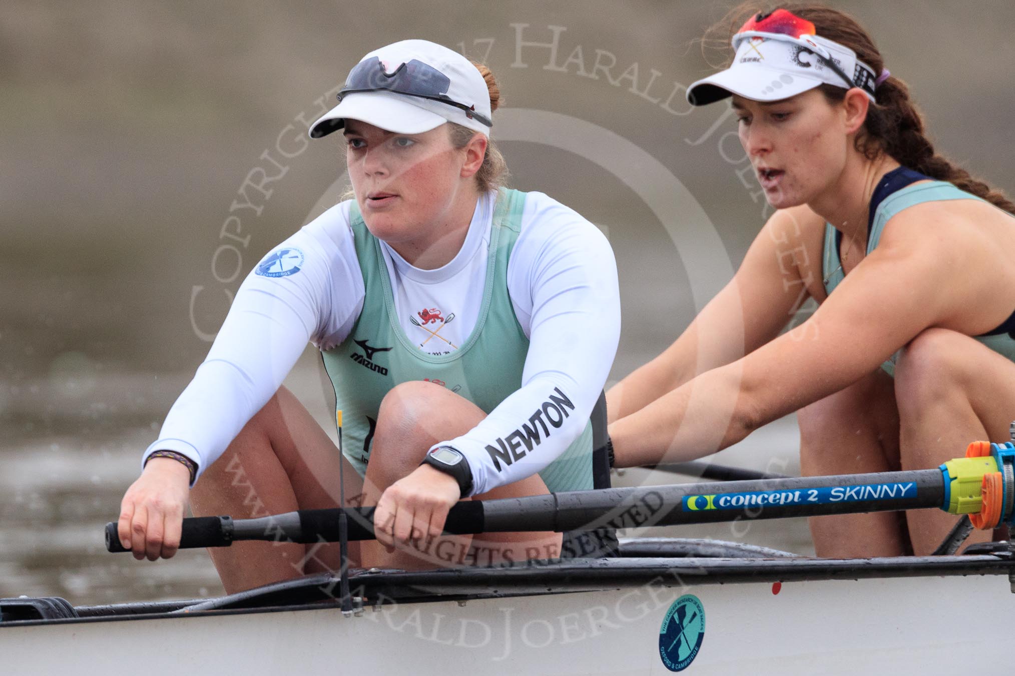 The Boat Race season 2018 - Women's Boat Race Trial Eights (CUWBC, Cambridge): Expecto Patronum, here 7 Abigail Parker, 6 Thea Zabell.
River Thames between Putney Bridge and Mortlake,
London SW15,

United Kingdom,
on 05 December 2017 at 12:46, image #82