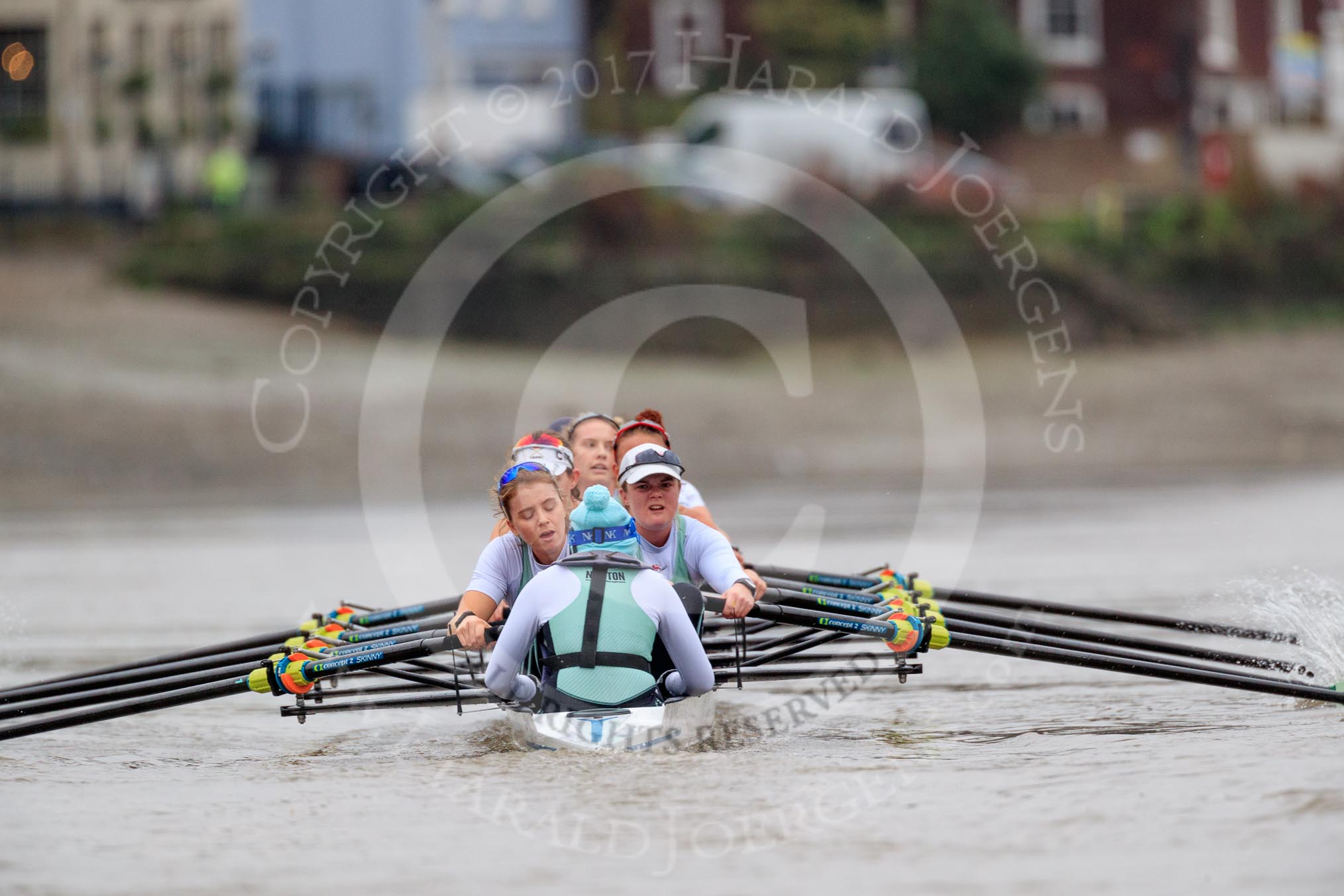 The Boat Race season 2018 - Women's Boat Race Trial Eights (CUWBC, Cambridge): Expecto Patronum:  Cox-Sophie Shapter, stroke-Alice White,  7-Abigail Parker, 6-Thea Zabell, 5-Kelsey Barolak, 4-Laura Foster, 3-Sally O Brien, 2-Millie Perrin, bow-Eve Caroe.
River Thames between Putney Bridge and Mortlake,
London SW15,

United Kingdom,
on 05 December 2017 at 13:00, image #167