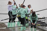 The Boat Race season 2018 - Women's Boat Race Trial Eights (CUWBC, Cambridge): The crew of Expecto Patronum at the Putney boathouses.
River Thames between Putney Bridge and Mortlake,
London SW15,

United Kingdom,
on 05 December 2017 at 12:00, image #1