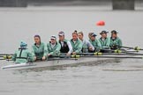 The Boat Race season 2018 - Women's Boat Race Trial Eights (CUWBC, Cambridge): Wingardium Leviosa with Cox-Sophie Wrixon, stroke-Imogen Grant, 7-Myriam Goudet-Boukhatmi, 6-Larkin Sayre, 5-Tricia Smith, 4-Emma Andrews, 3-Pippa Darkin, 2-Sarah Carlotti, bow-Lucy Pike.
River Thames between Putney Bridge and Mortlake,
London SW15,

United Kingdom,
on 05 December 2017 at 12:03, image #11