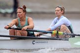 The Boat Race season 2018 - Women's Boat Race Trial Eights (CUWBC, Cambridge): Expecto Patronum near the Putney boathouses, here 5 Kelsey Barolak, 4 Laura Foster.
River Thames between Putney Bridge and Mortlake,
London SW15,

United Kingdom,
on 05 December 2017 at 12:44, image #61