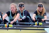 The Boat Race season 2018 - Women's Boat Race Trial Eights (CUWBC, Cambridge): Wingardium Leviosa, here 3 Pippa Darkin, 2 Sarah Carlotti, bow Lucy Pike.
River Thames between Putney Bridge and Mortlake,
London SW15,

United Kingdom,
on 05 December 2017 at 12:45, image #79