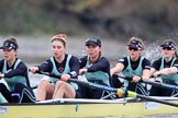 The Boat Race season 2018 - Women's Boat Race Trial Eights (CUWBC, Cambridge): Wingardium Leviosa, here stroke Imogen Grant, 7 Myriam Goudet-Boukhatmi, 6 Larkin Sayre, 5 Tricia Smith, 4 Emma Andrews.
River Thames between Putney Bridge and Mortlake,
London SW15,

United Kingdom,
on 05 December 2017 at 12:47, image #88