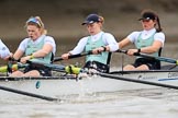 The Boat Race season 2018 - Women's Boat Race Trial Eights (CUWBC, Cambridge): Expecto Patronum, here 3 Sally O Brien, 2 Millie Perrin, bow Eve Caroe.
River Thames between Putney Bridge and Mortlake,
London SW15,

United Kingdom,
on 05 December 2017 at 12:47, image #89