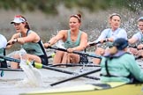 The Boat Race season 2018 - Women's Boat Race Trial Eights (CUWBC, Cambridge): A close fight betwwen the two Cambridge crews,6 Thea Zabell, 5 Kelsey Barolak, 4 Laura Foster, 3 Sally O Brien in Expecto Patronum , cox Sophie Wrixon and stroke Imogen Grant in Wingardium Leviosa.
River Thames between Putney Bridge and Mortlake,
London SW15,

United Kingdom,
on 05 December 2017 at 12:50, image #109