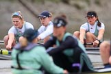 The Boat Race season 2018 - Women's Boat Race Trial Eights (CUWBC, Cambridge): A close fight - 3 Sally O Brien, 2 Millie Perrin, bow Eve Caroe in Expecto Patronum.
River Thames between Putney Bridge and Mortlake,
London SW15,

United Kingdom,
on 05 December 2017 at 12:50, image #110