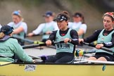 The Boat Race season 2018 - Women's Boat Race Trial Eights (CUWBC, Cambridge): A close fight - cox Sophie Wrixon, stroke Imogen Grant, 7 Myriam Goudet-Boukhatmi in Wingardium Leviosa.
River Thames between Putney Bridge and Mortlake,
London SW15,

United Kingdom,
on 05 December 2017 at 12:50, image #111