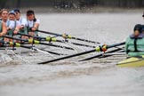 The Boat Race season 2018 - Women's Boat Race Trial Eights (CUWBC, Cambridge): Race umpire Sir Matthew Pinsent had quite a bit of shouting to do as the boats got a bit close at times.
River Thames between Putney Bridge and Mortlake,
London SW15,

United Kingdom,
on 05 December 2017 at 12:51, image #120
