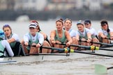 The Boat Race season 2018 - Women's Boat Race Trial Eights (CUWBC, Cambridge): Expecto Patronum , now in the lead, with cox-Sophie Shapter, stroke-Alice White,  7-Abigail Parker, 6-Thea Zabell, 5-Kelsey Barolak, 4-Laura Foster, 3-Sally O Brien, 2-Millie Perrin, bow-Eve Caroe.
River Thames between Putney Bridge and Mortlake,
London SW15,

United Kingdom,
on 05 December 2017 at 12:52, image #124