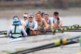 The Boat Race season 2018 - Women's Boat Race Trial Eights (CUWBC, Cambridge): Expecto Patronum:  Cox-Sophie Shapter, stroke-Alice White,  7-Abigail Parker, 6-Thea Zabell, 5-Kelsey Barolak, 4-Laura Foster, 3-Sally O Brien, 2-Millie Perrin, bow-Eve Caroe.
River Thames between Putney Bridge and Mortlake,
London SW15,

United Kingdom,
on 05 December 2017 at 12:56, image #143