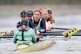The Boat Race season 2018 - Women's Boat Race Trial Eights (CUWBC, Cambridge): Wingardium Leviosa:  Cox-Sophie Wrixon, stroke-Imogen Grant, 7-Myriam Goudet-Boukhatmi, 6-Larkin Sayre, 5-Tricia Smith, 4-Emma Andrews, 3-Pippa Darkin, 2-Sarah Carlotti, bow-Lucy Pike.
River Thames between Putney Bridge and Mortlake,
London SW15,

United Kingdom,
on 05 December 2017 at 12:57, image #148