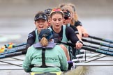 The Boat Race season 2018 - Women's Boat Race Trial Eights (CUWBC, Cambridge): Wingardium Leviosa:  Cox-Sophie Wrixon, stroke-Imogen Grant, 7-Myriam Goudet-Boukhatmi, 6-Larkin Sayre, 5-Tricia Smith, 4-Emma Andrews, 3-Pippa Darkin, 2-Sarah Carlotti, bow-Lucy Pike.
River Thames between Putney Bridge and Mortlake,
London SW15,

United Kingdom,
on 05 December 2017 at 12:57, image #151