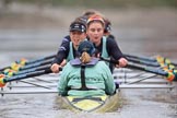 The Boat Race season 2018 - Women's Boat Race Trial Eights (CUWBC, Cambridge): Wingardium Leviosa:  Cox-Sophie Wrixon, stroke-Imogen Grant, 7-Myriam Goudet-Boukhatmi, 6-Larkin Sayre, 5-Tricia Smith, 4-Emma Andrews, 3-Pippa Darkin, 2-Sarah Carlotti, bow-Lucy Pike.
River Thames between Putney Bridge and Mortlake,
London SW15,

United Kingdom,
on 05 December 2017 at 12:58, image #157