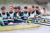 The Boat Race season 2018 - Women's Boat Race Trial Eights (CUWBC, Cambridge): Expecto Patronum pulling further away from Wingardium Leviosa , here with stroke Imogen Grant, 7 Myriam Goudet-Boukhatmi, 6 Larkin Sayre, 5 Tricia Smith, 4 Emma Andrews, 3 Pippa Darkin, 2 Sarah Carlotti, bow Lucy Pike.
River Thames between Putney Bridge and Mortlake,
London SW15,

United Kingdom,
on 05 December 2017 at 12:59, image #161