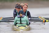 The Boat Race season 2018 - Women's Boat Race Trial Eights (CUWBC, Cambridge): Wingardium Leviosa:  Cox-Sophie Wrixon, stroke-Imogen Grant, 7-Myriam Goudet-Boukhatmi, 6-Larkin Sayre, 5-Tricia Smith, 4-Emma Andrews, 3-Pippa Darkin, 2-Sarah Carlotti, bow-Lucy Pike.
River Thames between Putney Bridge and Mortlake,
London SW15,

United Kingdom,
on 05 December 2017 at 12:59, image #163