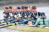 The Boat Race season 2018 - Women's Boat Race Trial Eights (CUWBC, Cambridge): Wingardium Leviosa:  Cox-Sophie Wrixon, stroke-Imogen Grant, 7-Myriam Goudet-Boukhatmi, 6-Larkin Sayre, 5-Tricia Smith, 4-Emma Andrews, 3-Pippa Darkin, 2-Sarah Carlotti, bow-Lucy Pike.
River Thames between Putney Bridge and Mortlake,
London SW15,

United Kingdom,
on 05 December 2017 at 13:00, image #169