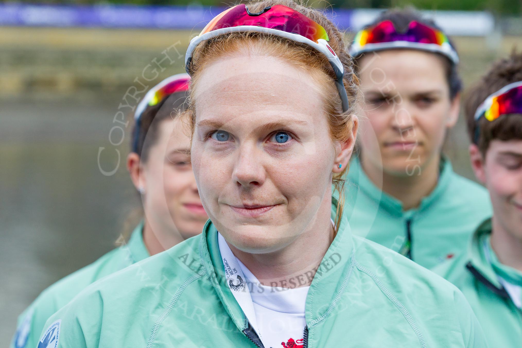 The Boat Race season 2017 -  The Cancer Research Women's Boat Race: CUWBC president, and at bow in the Blue Boat, Ashton Brown at the toss for the Women's Boat Race.
River Thames between Putney Bridge and Mortlake,
London SW15,

United Kingdom,
on 02 April 2017 at 14:42, image #29