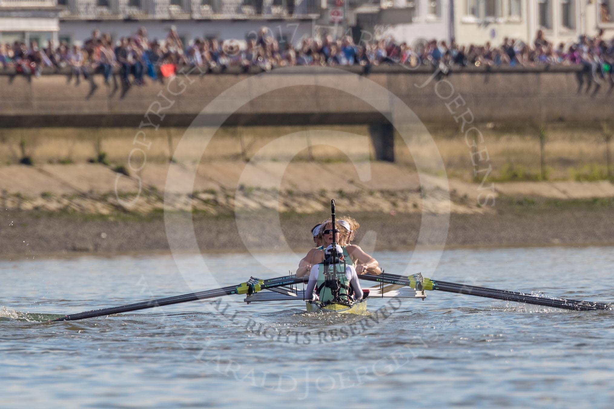 The Boat Race season 2017 -  The Cancer Research Women's Boat Race: CUWBC in the Duke Meadows Bandstand area - bow Ashton Brown, 2 Imogen Grant, 3 Claire Lambe, 4 Anna Dawson, 5 Holly Hill, 6 Alice White, 7 Myriam Goudet, stroke Melissa Wilson, cox Matthew Holland.
River Thames between Putney Bridge and Mortlake,
London SW15,

United Kingdom,
on 02 April 2017 at 16:49, image #174