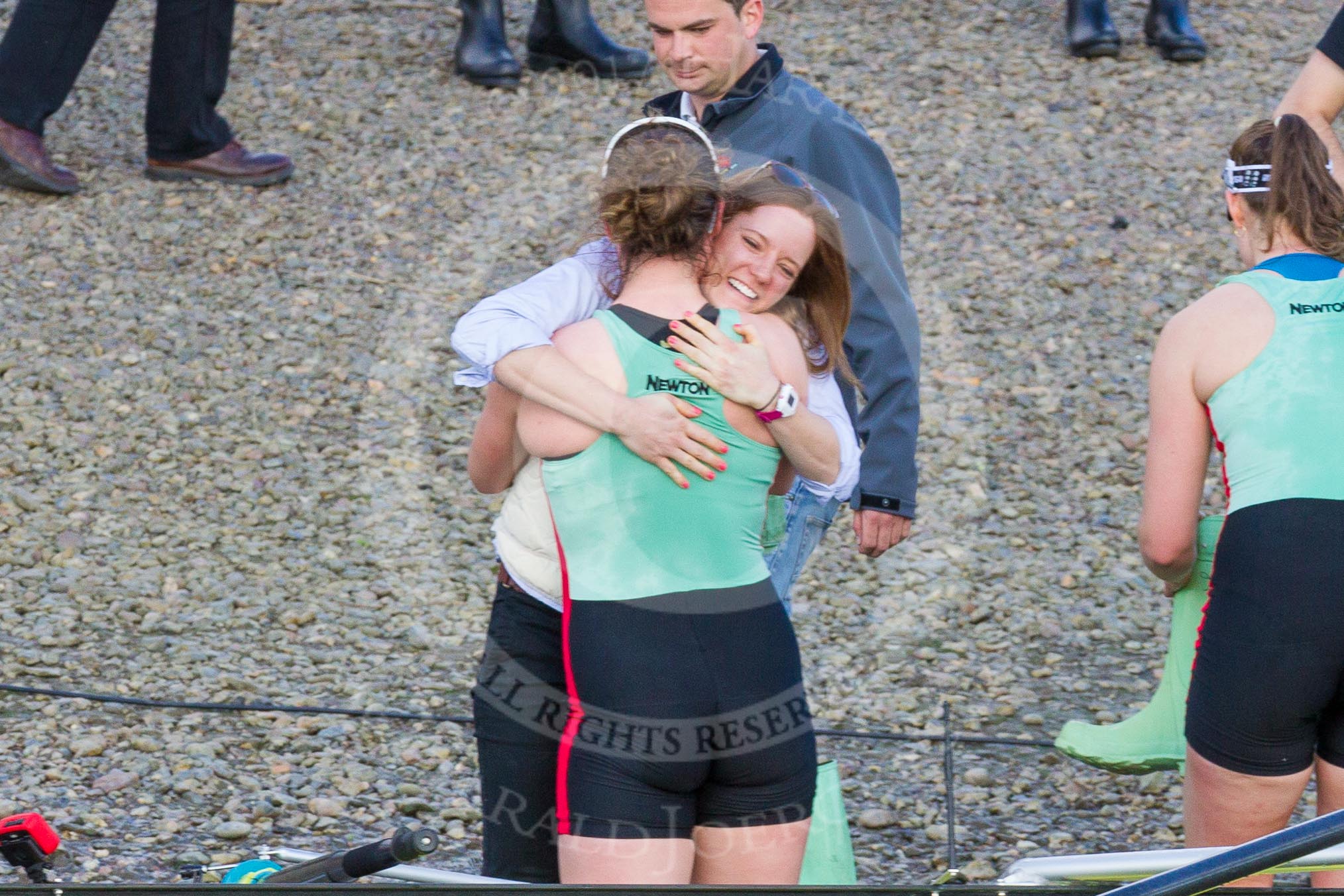 Photo 1704021658301D48266HaraldJoergens The Boat Race season 2017 - The Cancer Research Women's Boat Race: CUWBC acelebrating after having won the Women's Boat Race.
River Thames between Putney Bridge and Mortlake,
London SW15,
United Kingdom,
on 02 April 2017 at 16:58, image #200