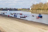 The Boat Race season 2017 -  The Cancer Research Women's Boat Race: A flotilla of historic boats on the Thames, keeping the crowds entertained.
River Thames between Putney Bridge and Mortlake,
London SW15,

United Kingdom,
on 02 April 2017 at 14:02, image #12