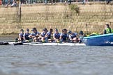The Boat Race season 2017 -  The Cancer Research Women's Boat Race: The OUWBC eight at the stake boat - bow Alice Roberts, 2 Flo Pickles, 3 Rebecca Te Water Naudé, 4 Rebecca Esselstein, 5 Chloe Laverack, 6 Harriet Austin, 7 Jenna Hebert, stroke Emily Cameron, cox Eleanor Shearer.
River Thames between Putney Bridge and Mortlake,
London SW15,

United Kingdom,
on 02 April 2017 at 16:28, image #111