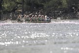 The Boat Race season 2017 -  The Cancer Research Women's Boat Race: CUBWC in a comfortable lead in the sunshine - bow Ashton Brown, 2 Imogen Grant, 3 Claire Lambe, 4 Anna Dawson, 5 Holly Hill, 6 Alice White, 7 Myriam Goudet, stroke Melissa Wilson, cox Matthew Holland.
River Thames between Putney Bridge and Mortlake,
London SW15,

United Kingdom,
on 02 April 2017 at 16:44, image #164