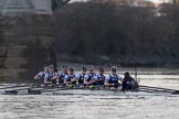 The Boat Race season 2017 -  The Cancer Research Women's Boat Race: Oxford reaches the finish line - they never gave up! Bow Alice Roberts, 2 Flo Pickles, 3 Rebecca Te Water Naudé, 4 Rebecca Esselstein, 5 Chloe Laverack, 6 Harriet Austin, 7 Jenna Hebert, stroke Emily Cameron, cox Eleanor Shearer.
River Thames between Putney Bridge and Mortlake,
London SW15,

United Kingdom,
on 02 April 2017 at 16:54, image #185