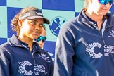 The Boat Race season 2017 -  The Cancer Research Women's Boat Race: OUWBC's 5 seat, Jenna Herbert, and 6 seat, Harriet Austin, at the price giving.
River Thames between Putney Bridge and Mortlake,
London SW15,

United Kingdom,
on 02 April 2017 at 17:09, image #218