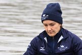 The Boat Race season 2018 - Women's Boat Race Trial Eights (OUWBC, Oxford): Close-up of "Coursing River" bow Sarah Payne-Riches.
River Thames between Putney Bridge and Mortlake,
London SW15,

United Kingdom,
on 21 January 2018 at 13:47, image #2