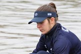 The Boat Race season 2018 - Women's Boat Race Trial Eights (OUWBC, Oxford): Close-up of "Coursing River" 2 seat Rachel Anderson.
River Thames between Putney Bridge and Mortlake,
London SW15,

United Kingdom,
on 21 January 2018 at 13:47, image #3