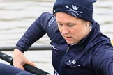 The Boat Race season 2018 - Women's Boat Race Trial Eights (OUWBC, Oxford): Close-up of "Coursing River" 5 seat Morgan McGovern.
River Thames between Putney Bridge and Mortlake,
London SW15,

United Kingdom,
on 21 January 2018 at 13:47, image #5
