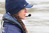 The Boat Race season 2018 - Women's Boat Race Trial Eights (OUWBC, Oxford): Close-up of "Coursing River" cox Ellie Shearer.
River Thames between Putney Bridge and Mortlake,
London SW15,

United Kingdom,
on 21 January 2018 at 13:48, image #7