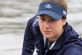 The Boat Race season 2018 - Women's Boat Race Trial Eights (OUWBC, Oxford): Close-up of  "Great Typhoon" 3 seat Madeline Goss.
River Thames between Putney Bridge and Mortlake,
London SW15,

United Kingdom,
on 21 January 2018 at 13:48, image #12