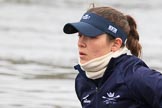 The Boat Race season 2018 - Women's Boat Race Trial Eights (OUWBC, Oxford): Close-up of "Great Typhoon" 6 seat Sara Kushma.
River Thames between Putney Bridge and Mortlake,
London SW15,

United Kingdom,
on 21 January 2018 at 13:49, image #15