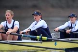 The Boat Race season 2018 - Women's Boat Race Trial Eights (OUWBC, Oxford): "Coursing River" - 5 Morgan McGovern, 4 Anna Murgatroyd, 3 Stefanie Zekoll.
River Thames between Putney Bridge and Mortlake,
London SW15,

United Kingdom,
on 21 January 2018 at 14:31, image #80