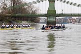 The Boat Race season 2018 - Women's Boat Race Trial Eights (OUWBC, Oxford): "Coursing River" and "Great Typhoon" at Hammersmith Bridge.
River Thames between Putney Bridge and Mortlake,
London SW15,

United Kingdom,
on 21 January 2018 at 14:34, image #95