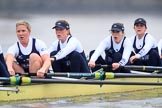The Boat Race season 2018 - Women's Boat Race Trial Eights (OUWBC, Oxford): "Coursing River" - 5 Morgan McGovern, 4 Anna Murgatroyd, 3 Stefanie Zekoll, 2 Rachel Anderson.
River Thames between Putney Bridge and Mortlake,
London SW15,

United Kingdom,
on 21 January 2018 at 14:35, image #104