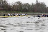 The Boat Race season 2018 - Women's Boat Race Trial Eights (OUWBC, Oxford): "Coursing River" and "Great Typhoon" at Chiswick Eyot.
River Thames between Putney Bridge and Mortlake,
London SW15,

United Kingdom,
on 21 January 2018 at 14:38, image #122