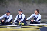 The Boat Race season 2018 - Women's Boat Race Trial Eights (OUWBC, Oxford): "Coursing River" approaching Chiswick Pier - 2 Rachel Anderson, bow Sarah Payne-Riches.
River Thames between Putney Bridge and Mortlake,
London SW15,

United Kingdom,
on 21 January 2018 at 14:39, image #138