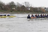 The Boat Race season 2018 - Women's Boat Race Trial Eights (OUWBC, Oxford): "Great Typhoon" and "Coursing River" in the Bandstand area.
River Thames between Putney Bridge and Mortlake,
London SW15,

United Kingdom,
on 21 January 2018 at 14:41, image #148
