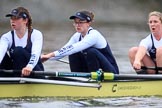 The Boat Race season 2018 - Women's Boat Race Trial Eights (OUWBC, Oxford): "Coursing River"  - here  7 Juliette Perry, 6 Katherine Erickson, 5 Morgan McGovern.
River Thames between Putney Bridge and Mortlake,
London SW15,

United Kingdom,
on 21 January 2018 at 14:44, image #161