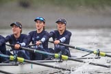 The Boat Race season 2018 - Women's Boat Race Trial Eights (OUWBC, Oxford): "Great Typhoon" in the rain, here 3 Stefanie Zekoll, 2 Rachel Anderson, bow Sarah Payne-Riches.
River Thames between Putney Bridge and Mortlake,
London SW15,

United Kingdom,
on 21 January 2018 at 14:45, image #163