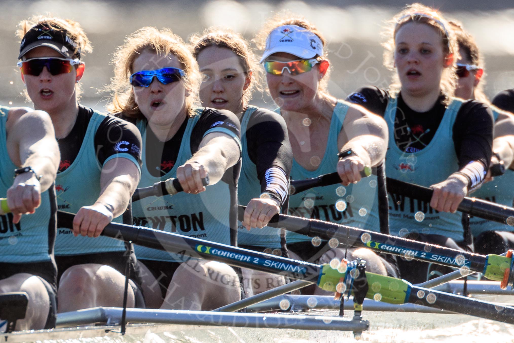 The Women's Boat Race season 2018 - fixture CUWBC vs. ULBC: The CUWBC Eight - here 7 Imogen Grant, 6 Anne Beenken, 5 Thea Zabell, 4 Paula Wesselmann, 3 Alice White, 2 Myriam Goudet-Boukhatmi.
River Thames between Putney Bridge and Mortlake,
London SW15,

United Kingdom,
on 17 February 2018 at 13:30, image #136