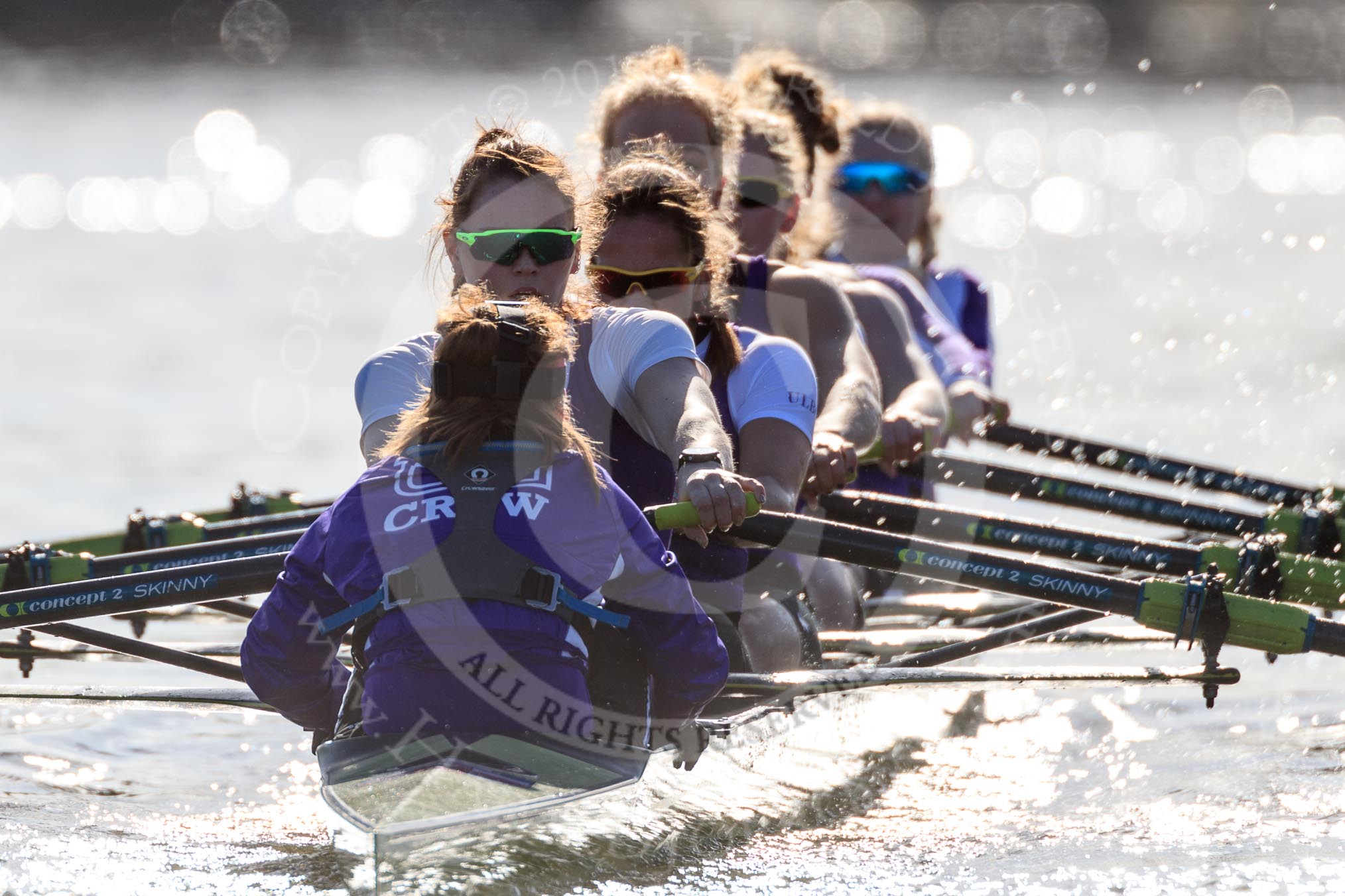 The Women's Boat Race season 2018 - fixture CUWBC vs. ULBC: The ULBC Eight - cox Lauren Holland, stroke Issy Powel, 7 Jordan Cole-Huissan, 6 Oonagh Cousins, 5 Hannah Roberts, 4 Katherine Barnhill, 3 Fionnuala Gannon, 2 Robyn Hart-Winks, bow Ally French.
River Thames between Putney Bridge and Mortlake,
London SW15,

United Kingdom,
on 17 February 2018 at 13:30, image #138