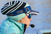 The Women's Boat Race season 2018 - fixture CUWBC vs. ULBC: Close-up profile shot of Cambridge cox Sophie Shapter.
River Thames between Putney Bridge and Mortlake,
London SW15,

United Kingdom,
on 17 February 2018 at 12:30, image #9