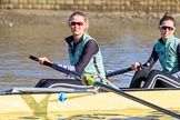 The Women's Boat Race season 2018 - fixture CUWBC vs. ULBC: OUWBC 3 seat Alice White and 2 Myriam Goudet-Boukhatmi.
River Thames between Putney Bridge and Mortlake,
London SW15,

United Kingdom,
on 17 February 2018 at 12:32, image #12