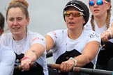 The Women's Boat Race season 2018 - fixture OUWBC vs. Molesey BC: The Molesey boat, here 4 Claire McKeown, 3 Gabby Rodriguez, 2 Lucy Primmer.
River Thames between Putney Bridge and Mortlake,
London SW15,

United Kingdom,
on 04 March 2018 at 13:49, image #75