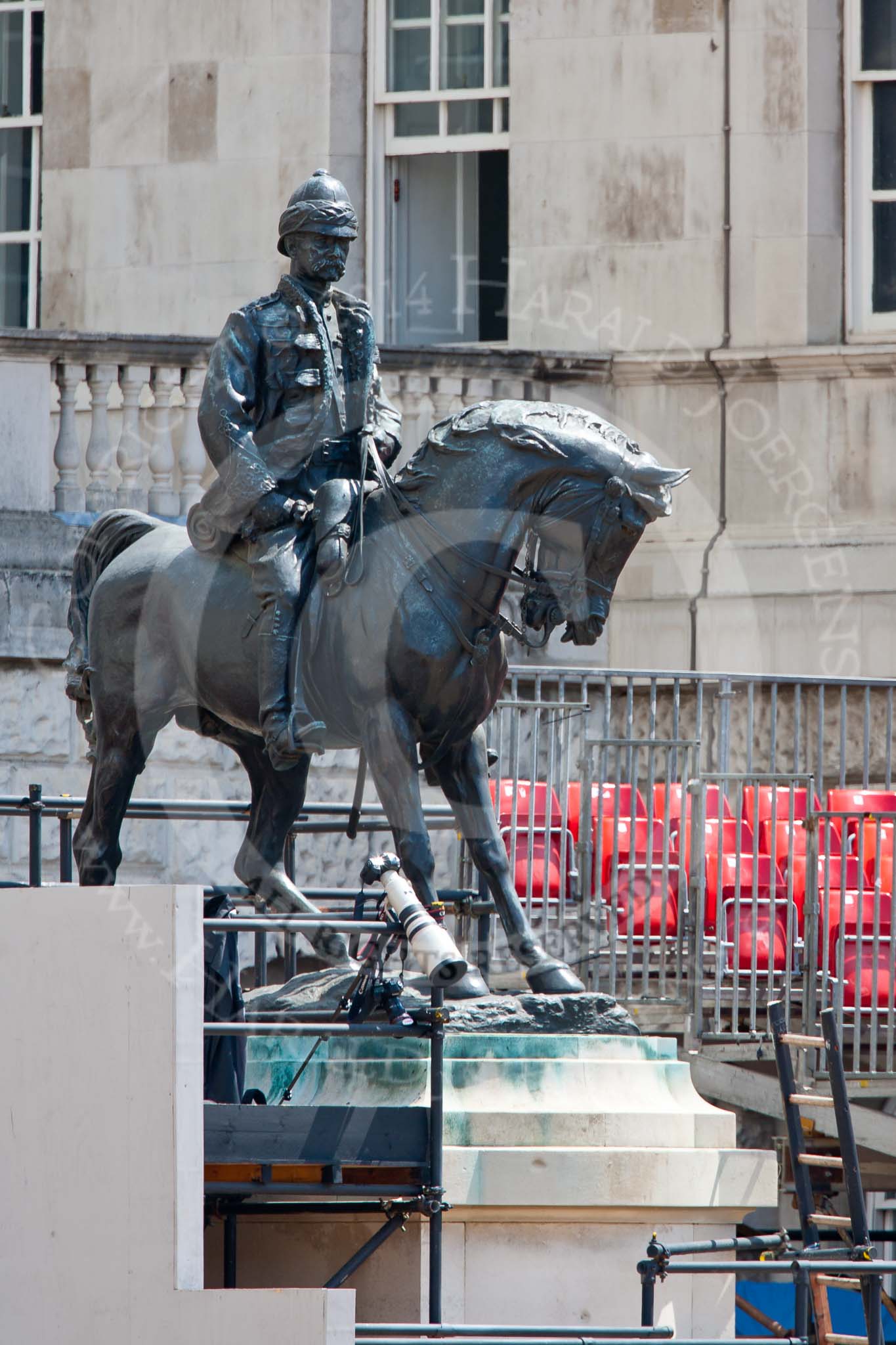 Trooping the Colour 2009: Press stand 'Roberts'  at the Roberts Statue on Horse Guards Parade, from where all the photos have been taken..
Horse Guards Parade, Westminster,
London SW1,

United Kingdom,
on 13 June 2009 at 13:00, image #276