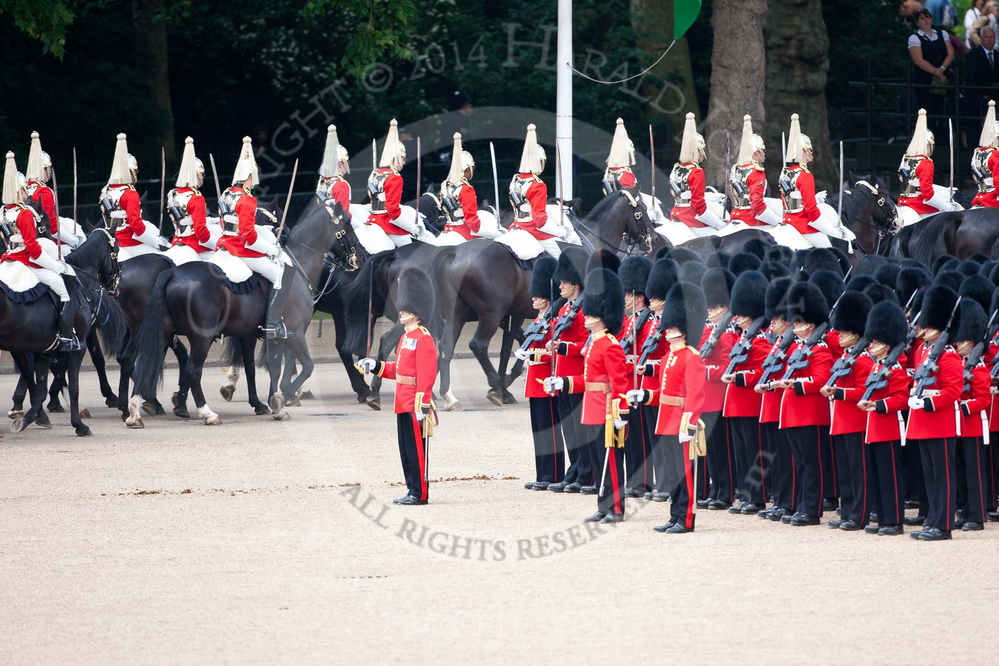 Trooping the Colour 2009: March Off - The Live Guards, Household Cavalry, leaving Horse Guards Parade towards The Mall..
Horse Guards Parade, Westminster,
London SW1,

United Kingdom,
on 13 June 2009 at 12:06, image #249