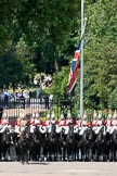 Trooping the Colour 2009: The Life Guards in front of St. James's Park, with the Union Jack flying above them..
Horse Guards Parade, Westminster,
London SW1,

United Kingdom,
on 13 June 2009 at 11:31, image #201